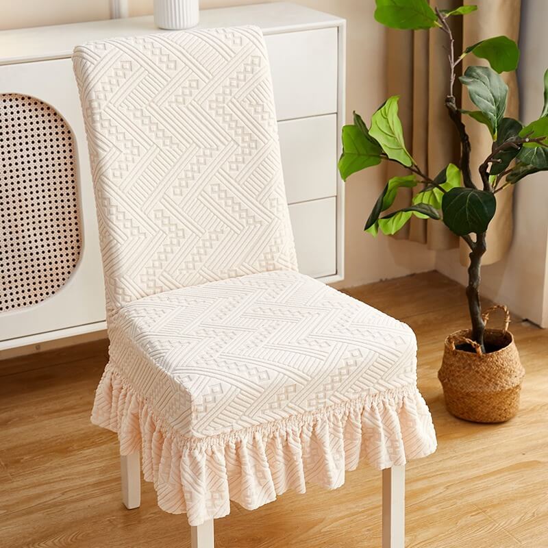 New high elastic thickening household dining table chair cover with skirt