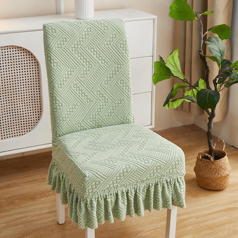 New high elastic thickening household dining table chair cover with skirt