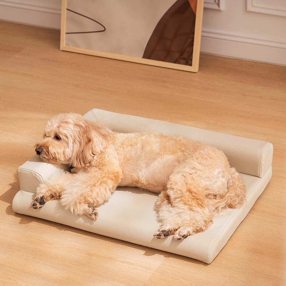 Leather Neck Guard Dog & Cat Sofa Bed Modern Style Dog Bed