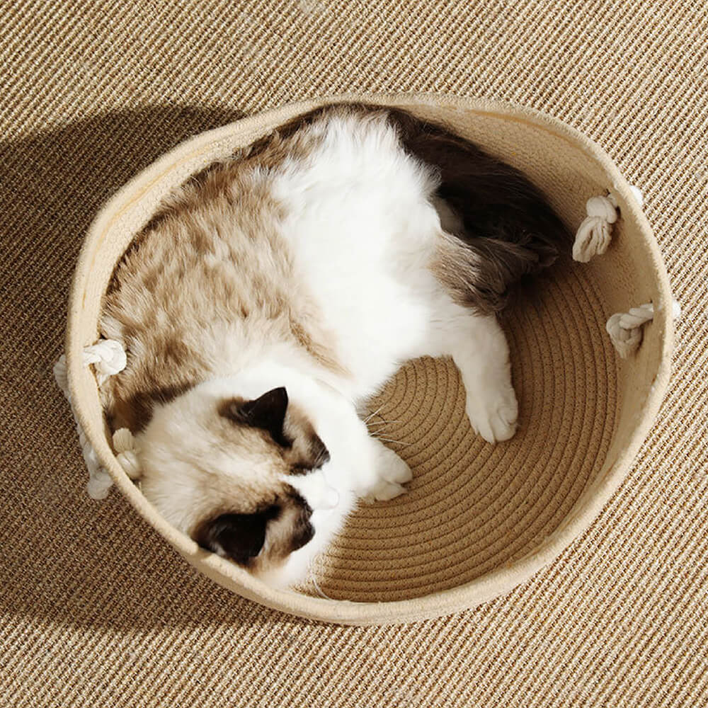 Straw Durable Handmade Cradle Pet Cat Bed