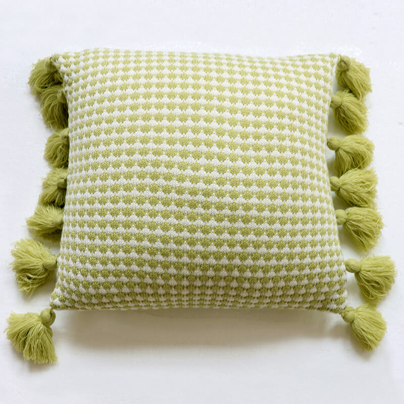 Knitted tassel small fresh pillow living room bedside lumbar support