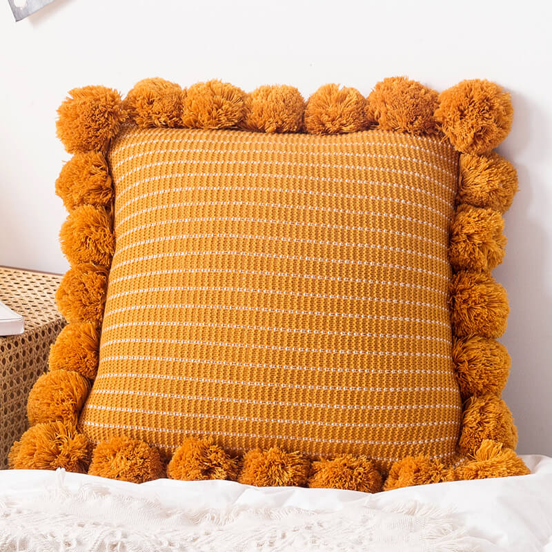 Knitted tassel small fresh pillow living room bedside lumbar support