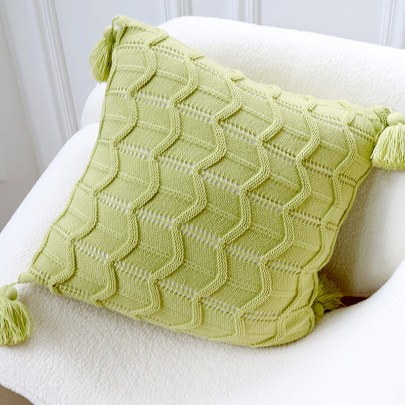 Knitted tassel small fresh pillow living room bedside lumbar support