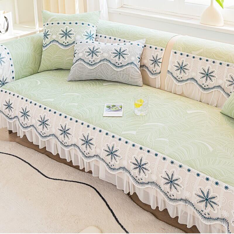 Small fresh summer new ice silk non-slip sofa cover cover cloth towel