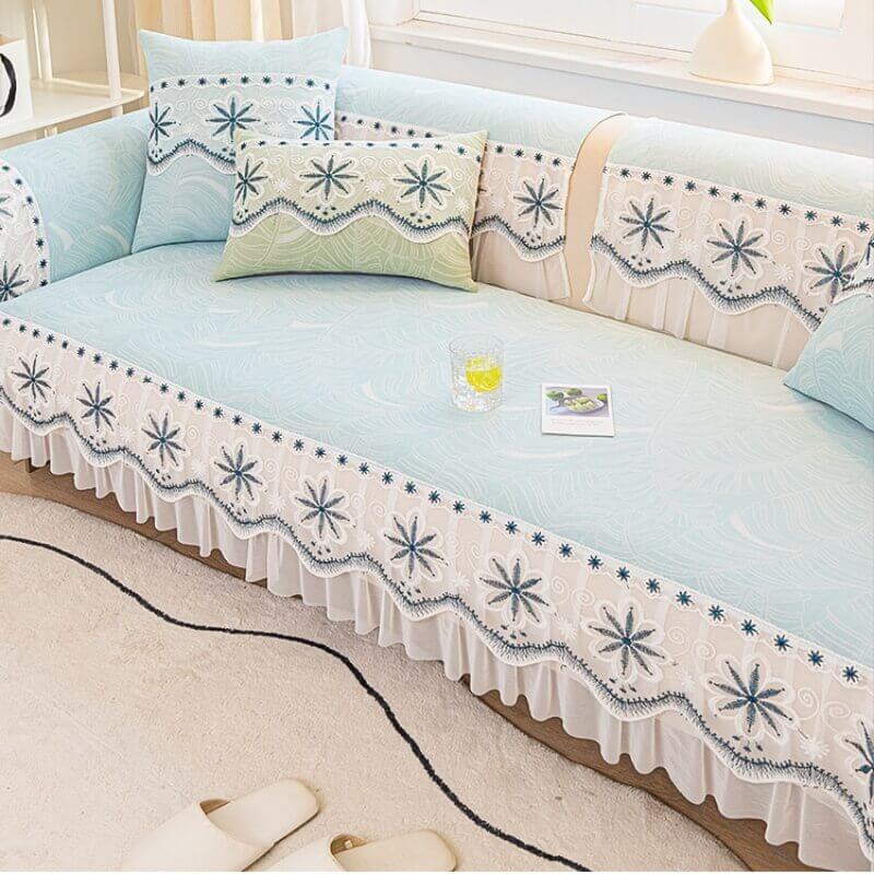 Small fresh summer new ice silk non-slip sofa cover cover cloth towel