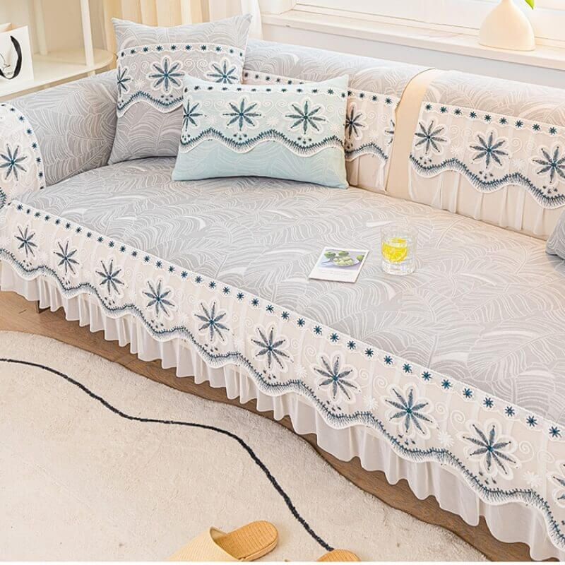 Small fresh summer new ice silk non-slip sofa cover cover cloth towel