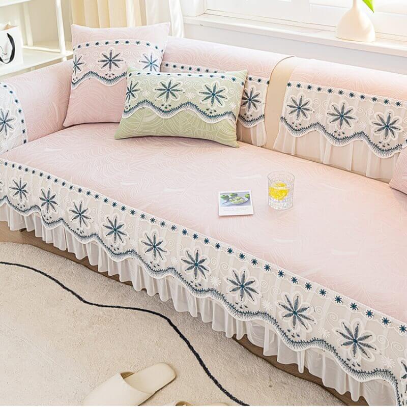 Small fresh summer new ice silk non-slip sofa cover cover cloth towel