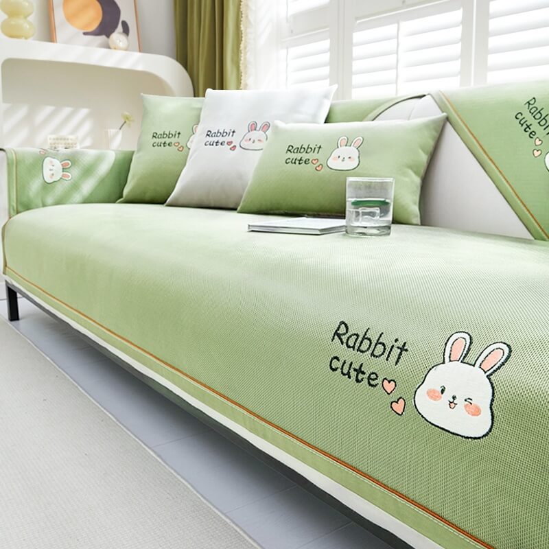 Summer ice silk sofa cushion new 2024 cartoon models