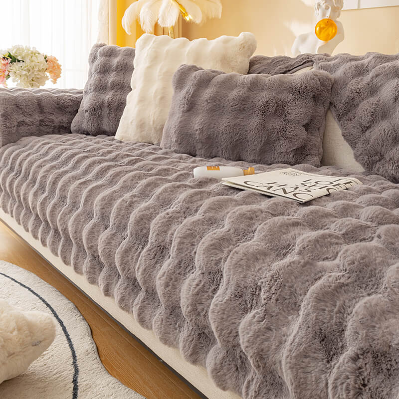 2024 models of rabbit plush sofa cushions, non-fluff thickened models, non-slip universal models