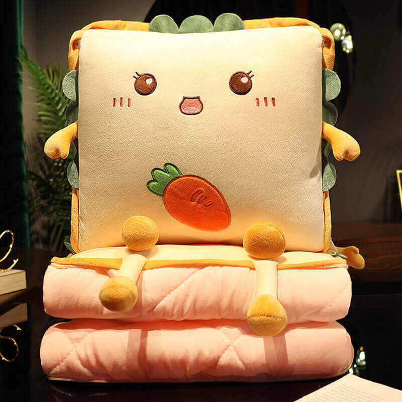 Cushion blanket dual-use folding paragraph pillow blanket two-in-one sofa car cushion nap pillow