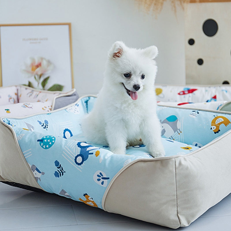 Cartoon Soft Neck Guard Dog Bed