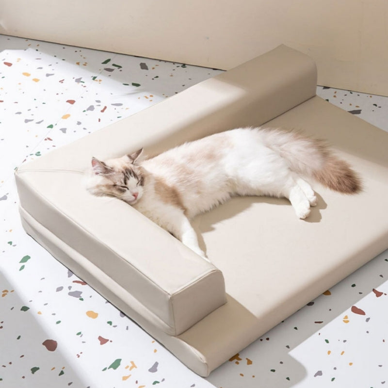 Leather Neck Guard Dog & Cat Sofa Bed Modern Style Dog Bed