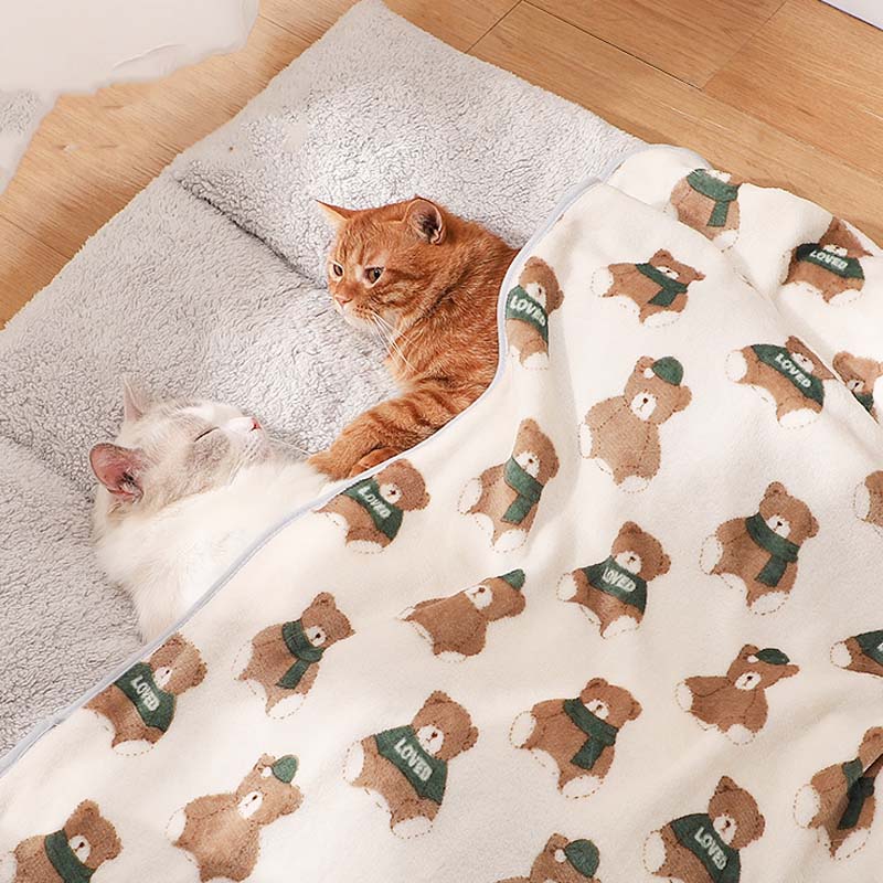 Coral Velvet Blanket for Pets Sleeping Small Covering Blanket