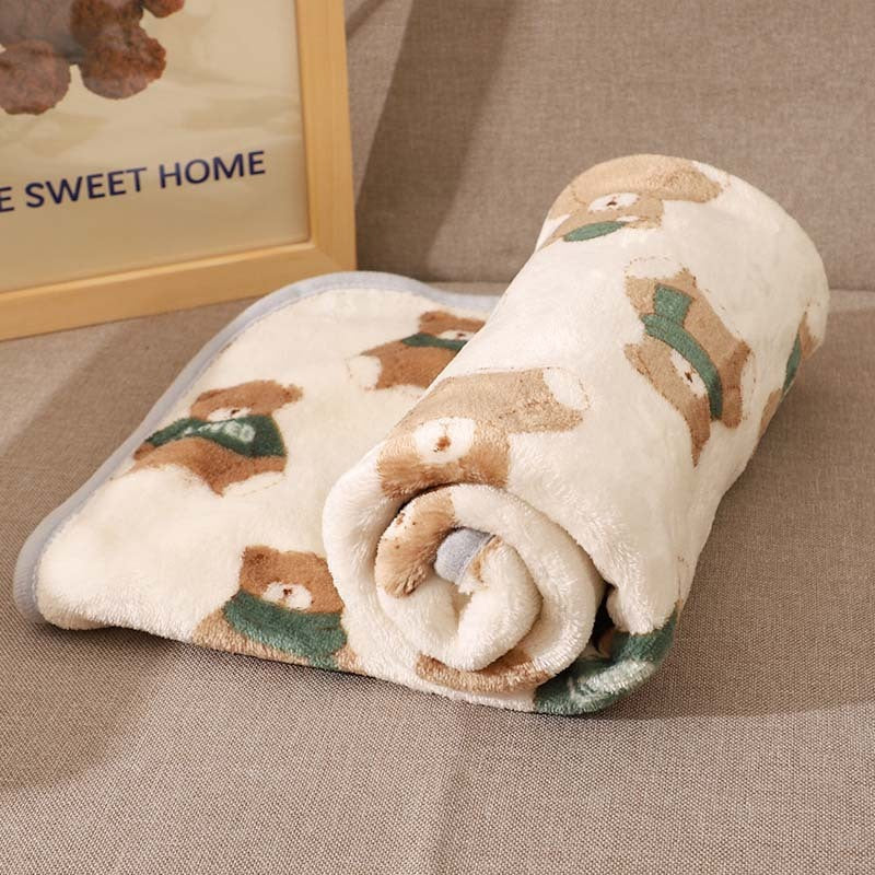 Coral Velvet Blanket for Pets Sleeping Small Covering Blanket